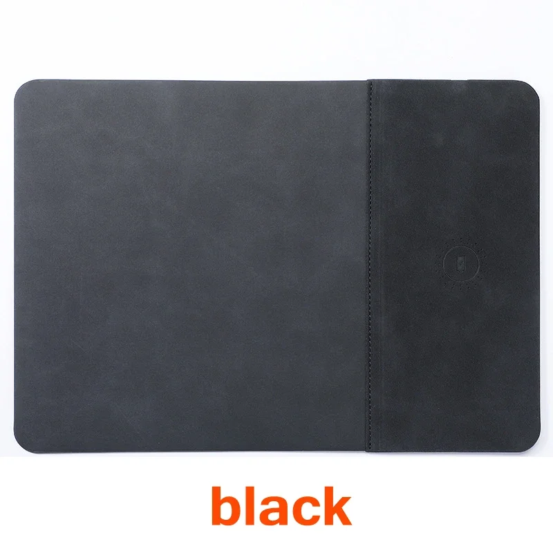 

With 15W Phone Wireless Fast Charging Anti Slip Mouse Pad PU Leather Waterproof Gaming Accessories For PC Laptop Desktop Mat