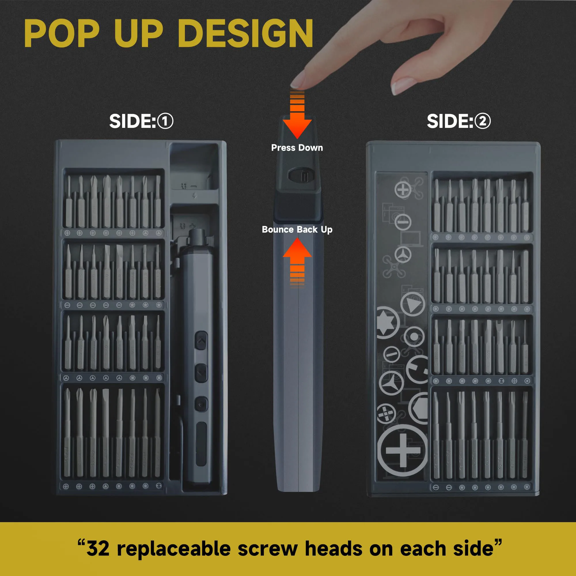 Mini Electric Screwdriver Set 68 in 1 with 64 Precision Magnetic Bits &5-speed torque Repair Power Tools for Phone Laptop Camera