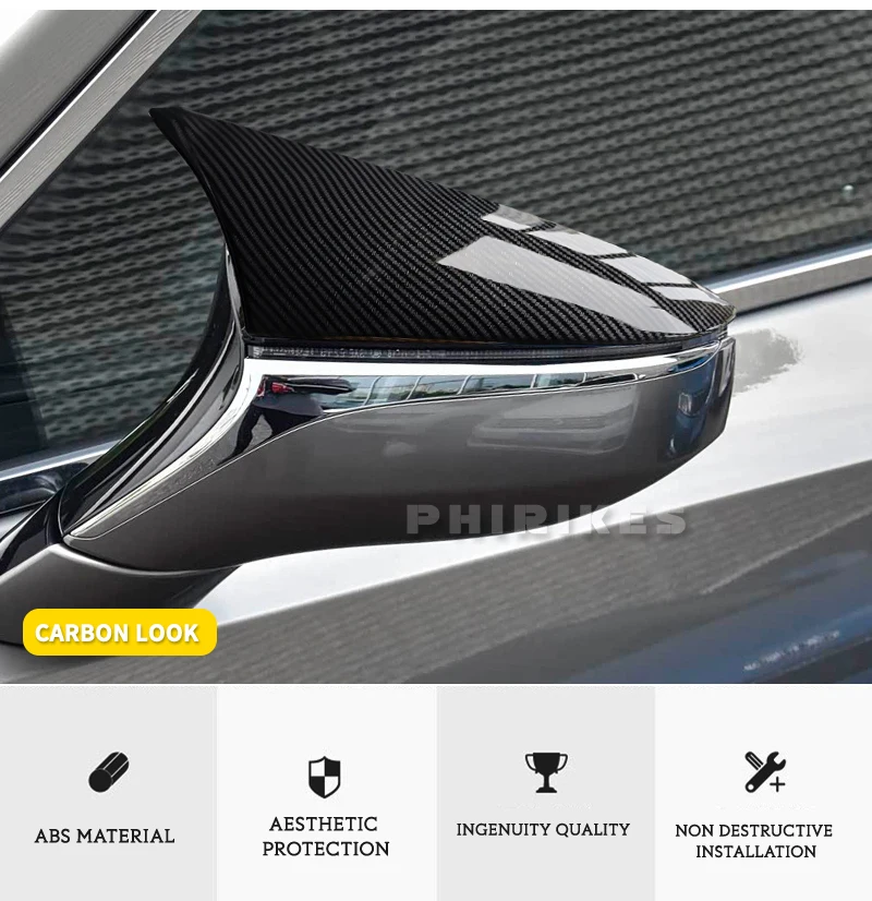 Für Lexus ES IS LS LC RC RCF UX Auto-Zubehör F SPORT-Stil ABS Carbon-Faser Seitenspiegel-Abdeckungen – Detail 2