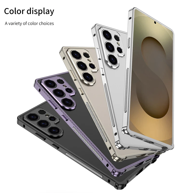 Cooling Medium Frame Phone Case For Samsung Galaxy S23 Ultra S25 Ultra Aluminium Alloy Metal Border Cover For Samsung S24 Ultra