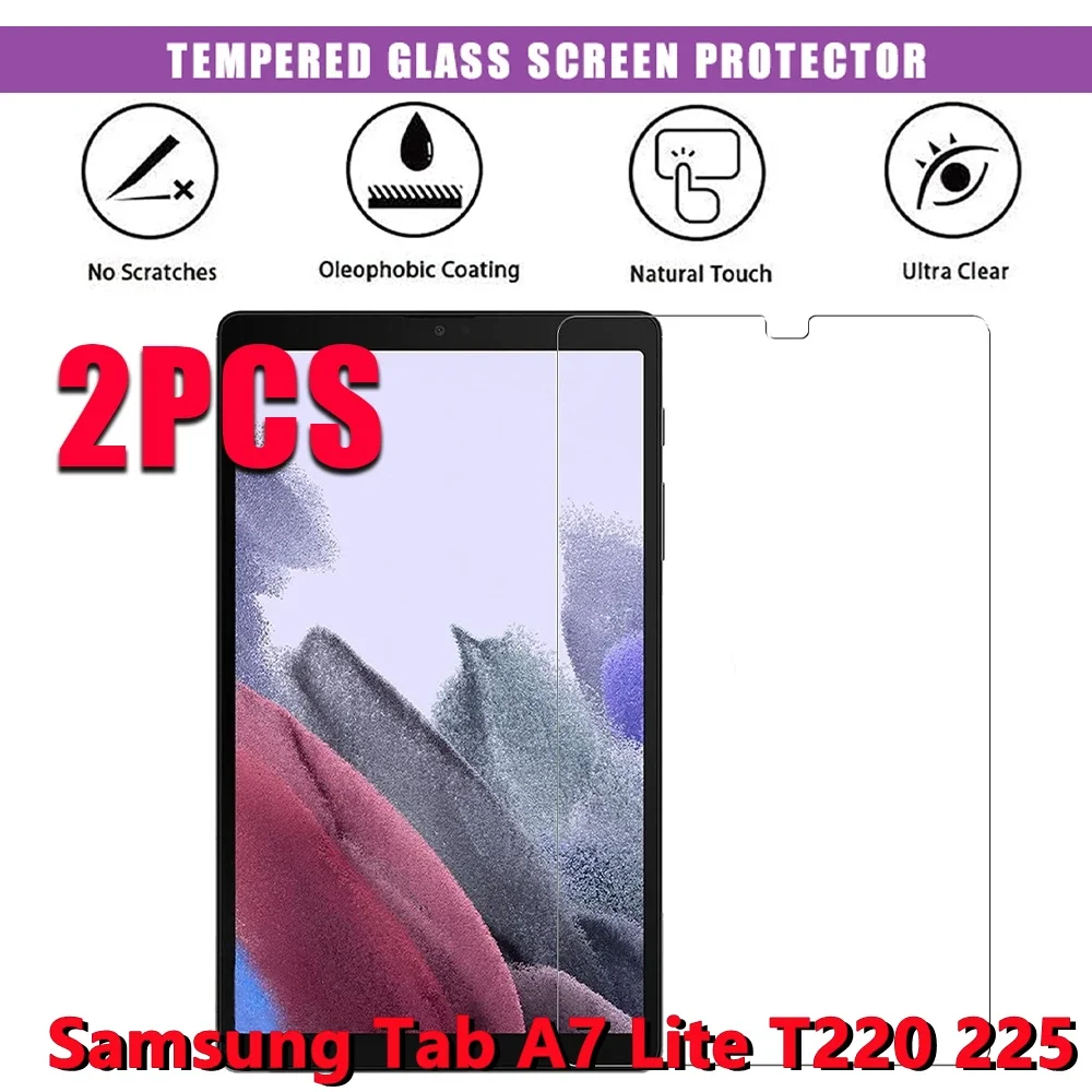 

For Samsung Galaxy Tab A7 Lite 8.7inch 2Pcs Tempered Glass Screen Protector 9H 0.3mm Tablet Protective Film for SM-T220 T225