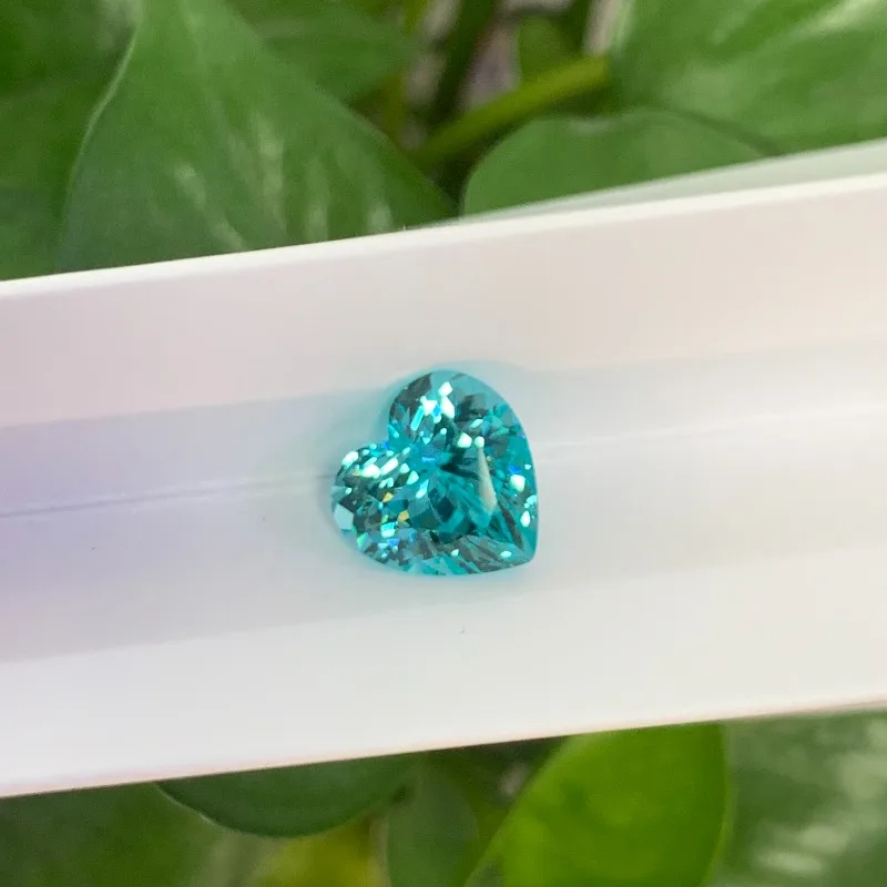 

Hot Sale Lab Grown Paraiba Heart Shape Gemstone Extremely Shiny Quality DIY Ring Necklace Earrings Main Materials AGL Selectable