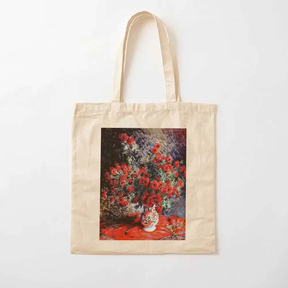 

Claude Monet Chrysanthemums Monet Floral Fine Art Tote Bag Customizable tote bag Women's bags tote bag canvas