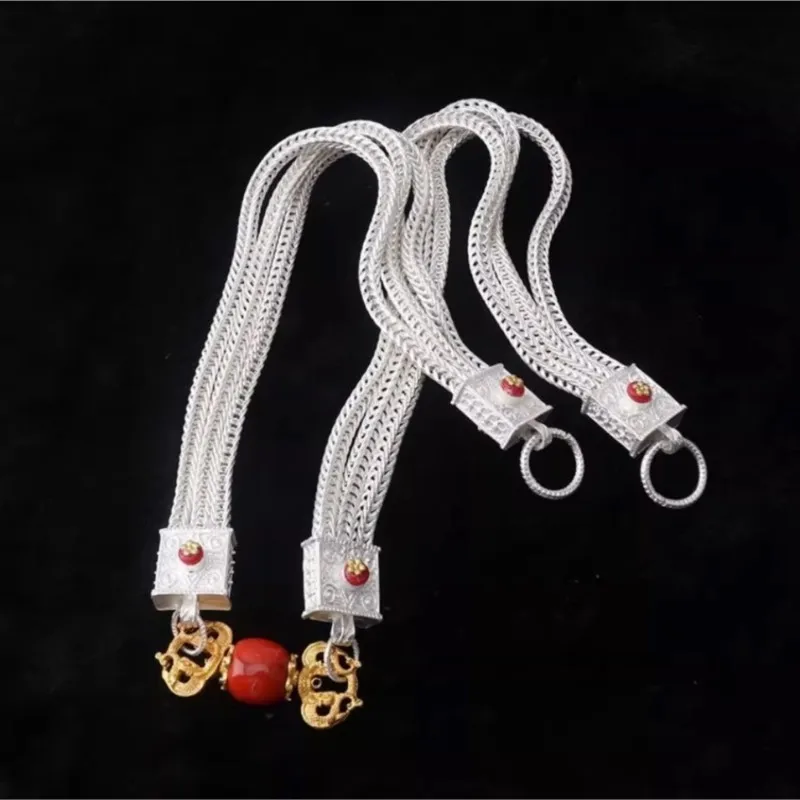 

Three-strand Retro Chinese Tibetan Style Alloy Antique Metal Tibetan Robe Tassel Waist Chain Accessory