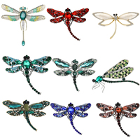 Beaut&Berry Crystal Dragonfly Brooches for Women Unisex insect Pins Multi-coloured Optional Casual Party Accessories Gifts