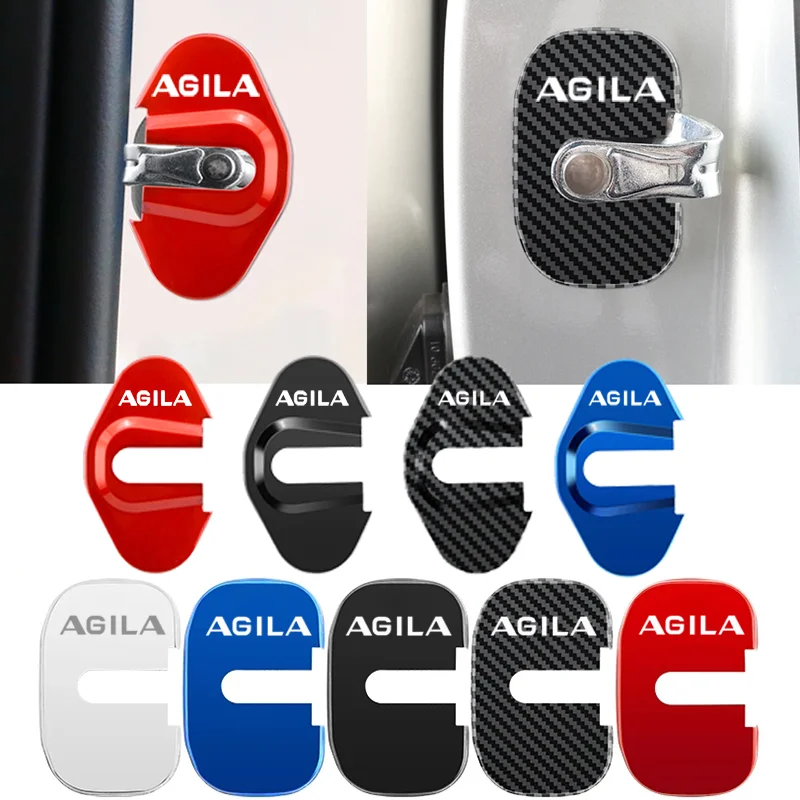 4Pcs Car Door Lock Covers for Agila Logo 2023 Movano VXR Grandland Auto Doors Locker Cover Protection Stickers Accessories