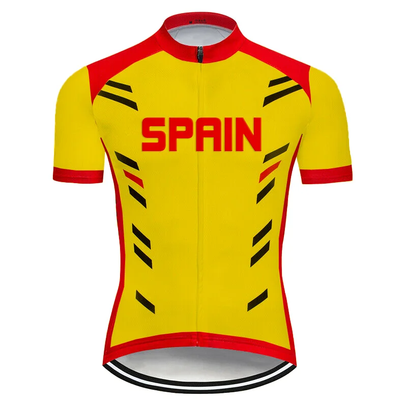 Summer Cycling Spain Cyclist Jersey Pro Bicycle Racing Sports Wear MTB Bike Dry Breathable Shirt Maillot Mens Outdoors Top