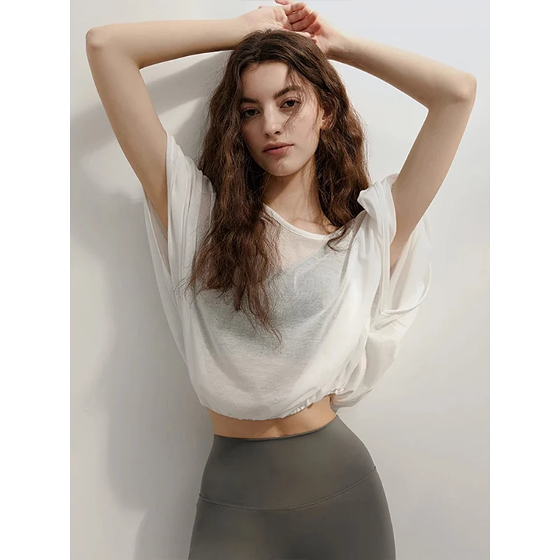 2024 Newly Summer Oversized T-Shirt Women Backless Sexy Cut Out Streetwear Tees Yoga Tops Jogger Running Shirts Blusa Feminina