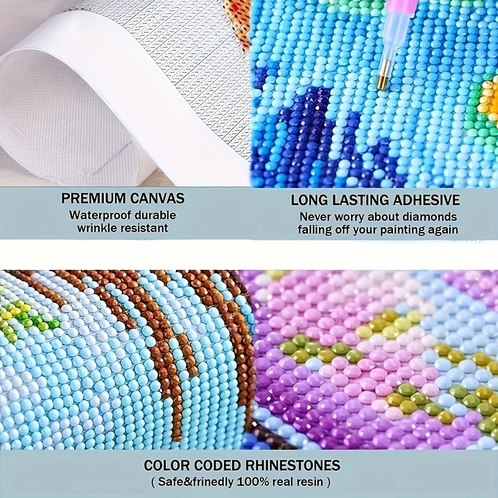 1pc DIY Diamond Painting Blank Canvas Full Square Round Diamond Embroidery Cross Stitch Independent Design Diamond Moasic 20x20 - view 4