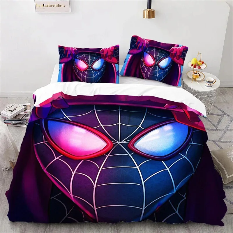 Spiderman Bedding Set, Cartoon Anime Duvet Cover Pillow Case Boy Girl Child Adult King Size Bed comforter sets 2/3pcs