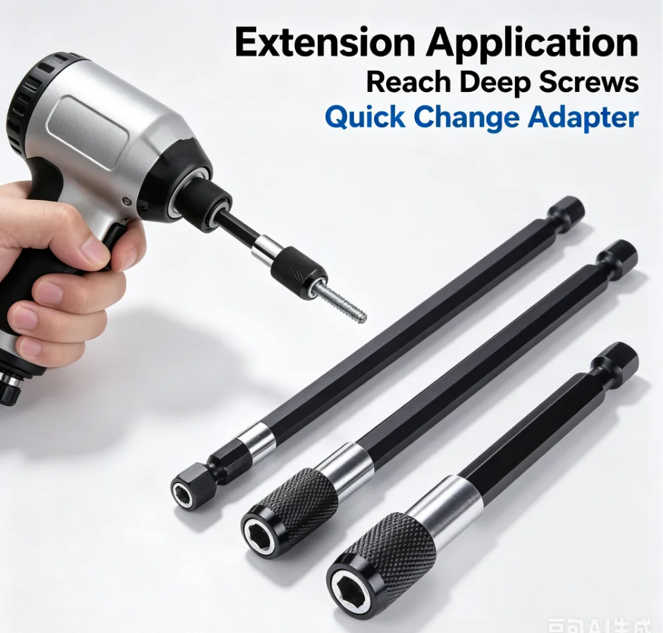 1/3pcs Magnetic Drill Bit Extension Set, Quick Release & Universal Impact Electric Motor Drill Bit Holder, Durable Tool