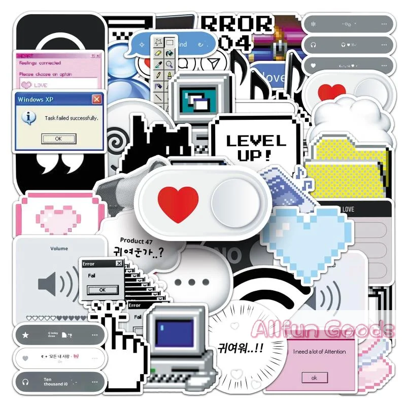 50Pcs 404 Network Error Java DIY Stickers Funny Programmer Internet MEME Sticker Scrapbooking Phone Luggage Waterproof Decals