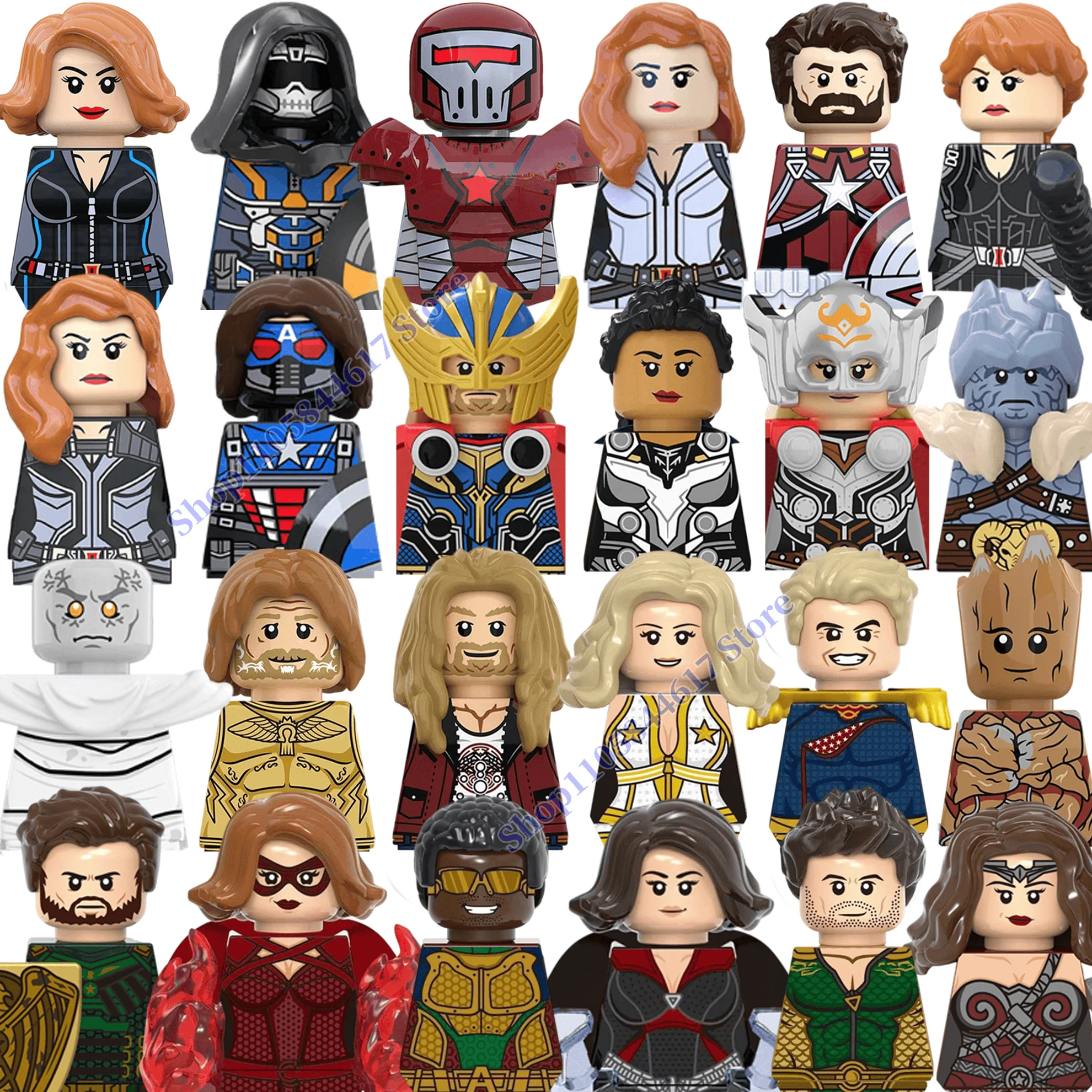 2026 New Superhero character building blocks mini action figures Brick toys party giveaways