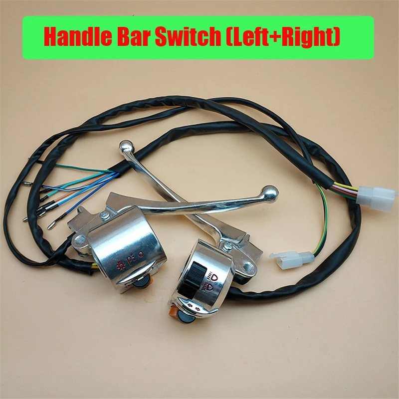 

Motorcycle Handle Bar Left & Right Switches for Honda Jialing Lifan JH70 CD70 C70 Turn Signal Headlight Silver Handlebar Switch