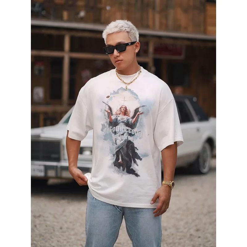 

Новый ретро-стрит с 3D принтом и короткими рукавами, универсальный повседневный свободный быстросохнущий топ, модный стиль для пар