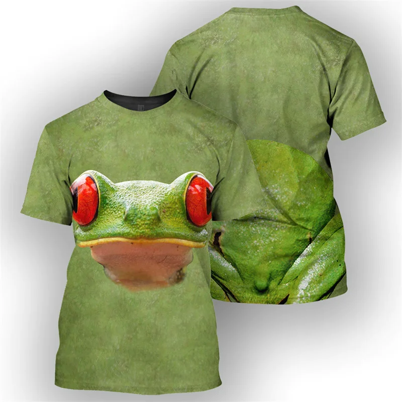 New Summer 3D Animal Tree Frogs Cow Deer Bear Printed T Shirt Harajuku Short Sleeves For Men Kid Fashion Cool Tee Shirts Clothes