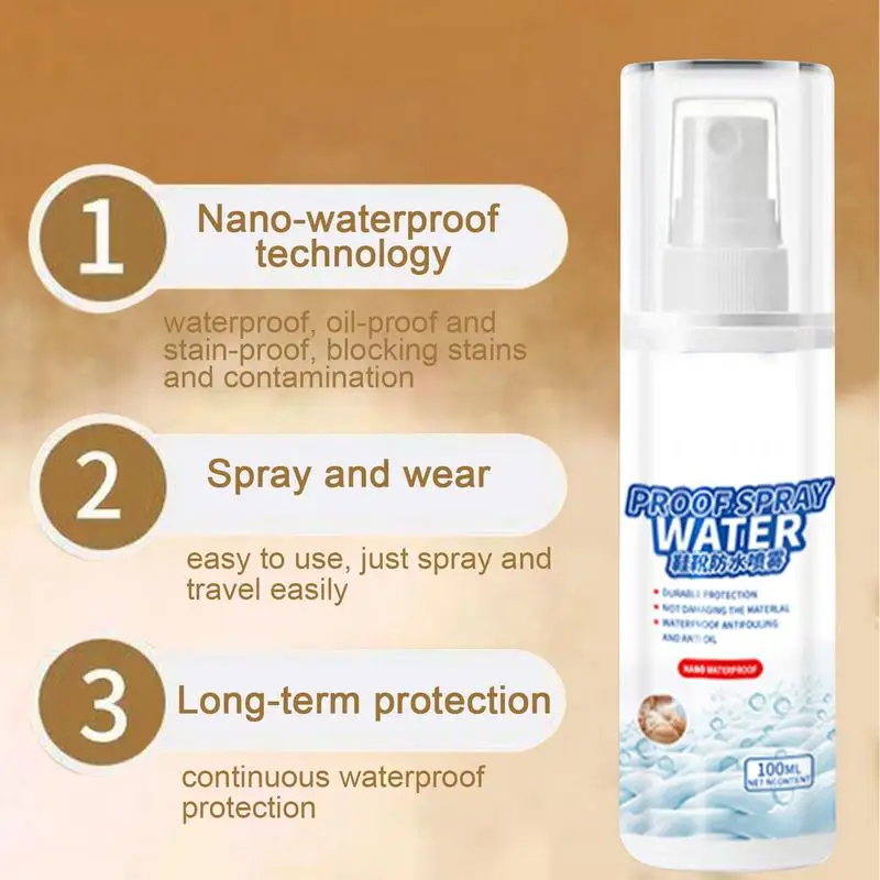 100ml Nano Hydrophobic Coating Shoes Waterproof Agent Spray Snow Boots Sports Shoes Jackets Water Protector
