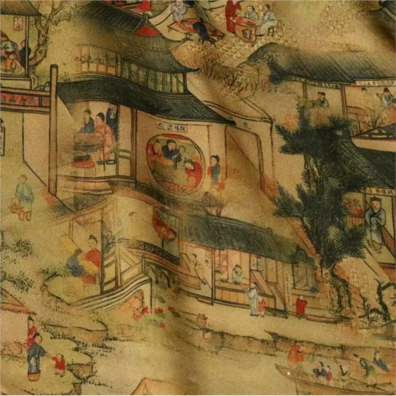 

【 Hundred Sons Bestow Blessings 】 Yulan Satin Fragrant is a grand and popular Chinese-style jacquard fabric