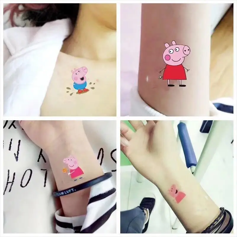 1pcs Pig Peppa Toy Tattoo Stickers Children\'s Birthday Party Decorations George Stickers Movable Doll Cartoon Toys Kid\'s Gift