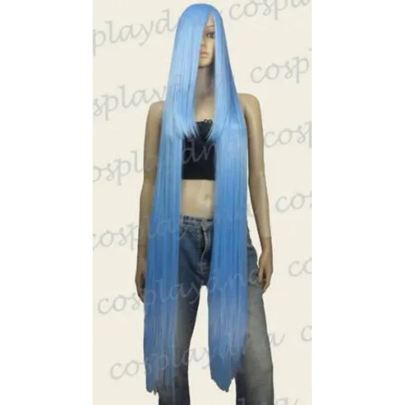 Wow-peruca azul do cosplay do bebê para mulheres e meninas, estilo do calor, estrondo extra longo, 22 ", 50"