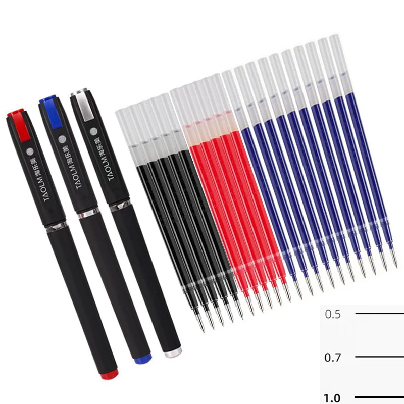 Imagem -03 - Grande Capacidade Caligrafia Gel Pen Canetas de Caligrafia de Carbono Preto Azul Red Ball Pen para Negócios 1.0 0.7 0.5 Nib Assinatura