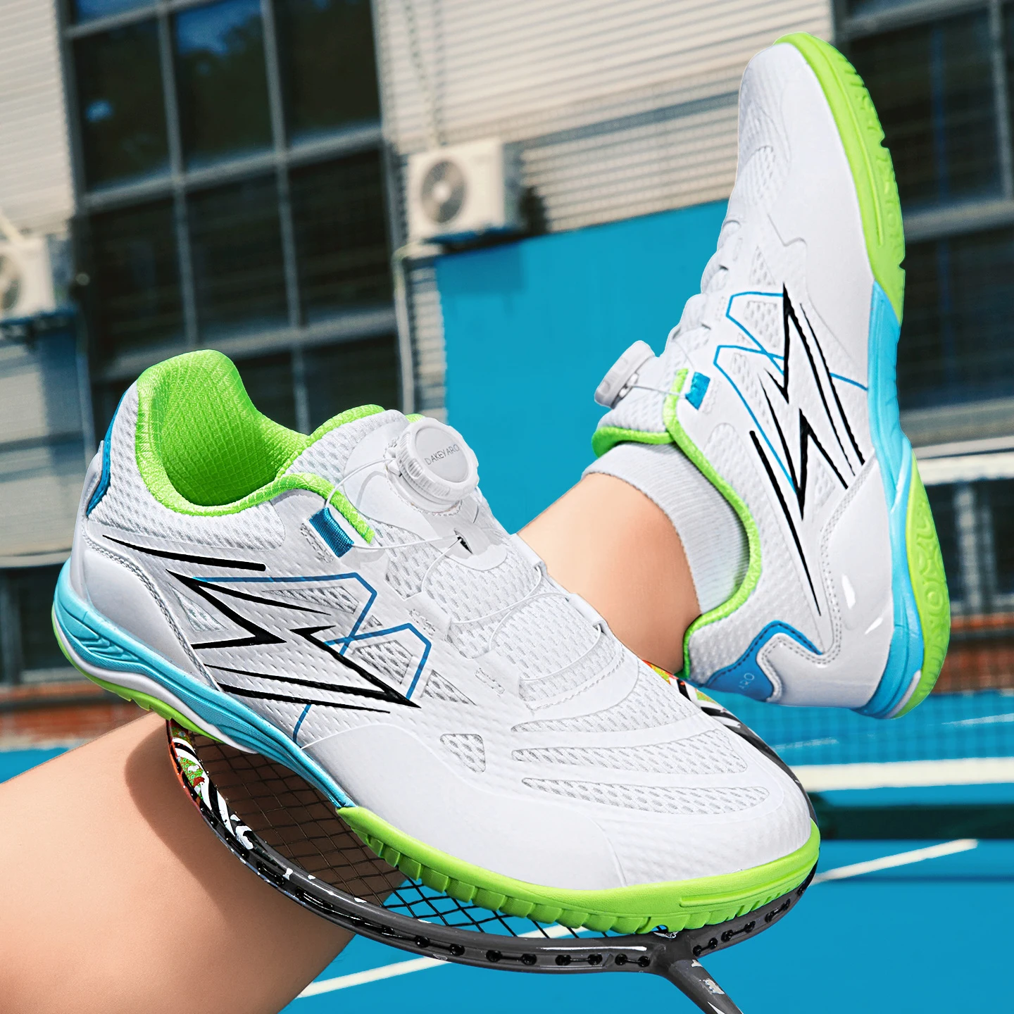 Herren Badmintonschuhe BOA Drehverschluss Atmungsaktives Mesh Rutschfeste Sohle Leicht Indoor Tennis Tischtennis Sportschuhe – Detail 3