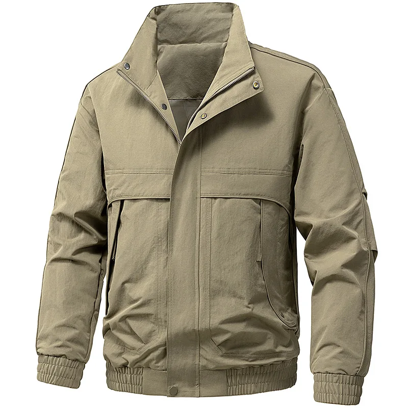 2026 Spring Workwear Jacket Men Stand Collar Outerwear Coat Men's Trendy Brand Autumn Versatile High-End Cargo Jakcets for Man