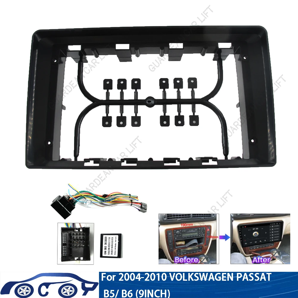 

9-дюймовый автомобильный радиоприемник Fascia Для VW Volkswagen Passat B5 B6 2004-2010 Android MP5, корпус проигрывателя, головное устройство, аналогичное автомобильное DVD