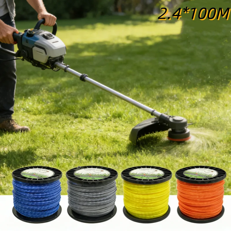 

Леска для триммера LUSQI оранжевая/желтая/черная/синяя, 2,4 мм*100 м, в спиральной намотке, для кусторезов, газонокосилок, садовых инструментов для прополки