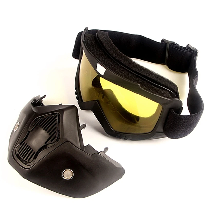 Dust Proof Face Shield MTB Bicycle Goggle Masks PM 2.5 Pollution Cycling Full Face Mask with Anti-UV Glasses Outdoor Ski Goggles