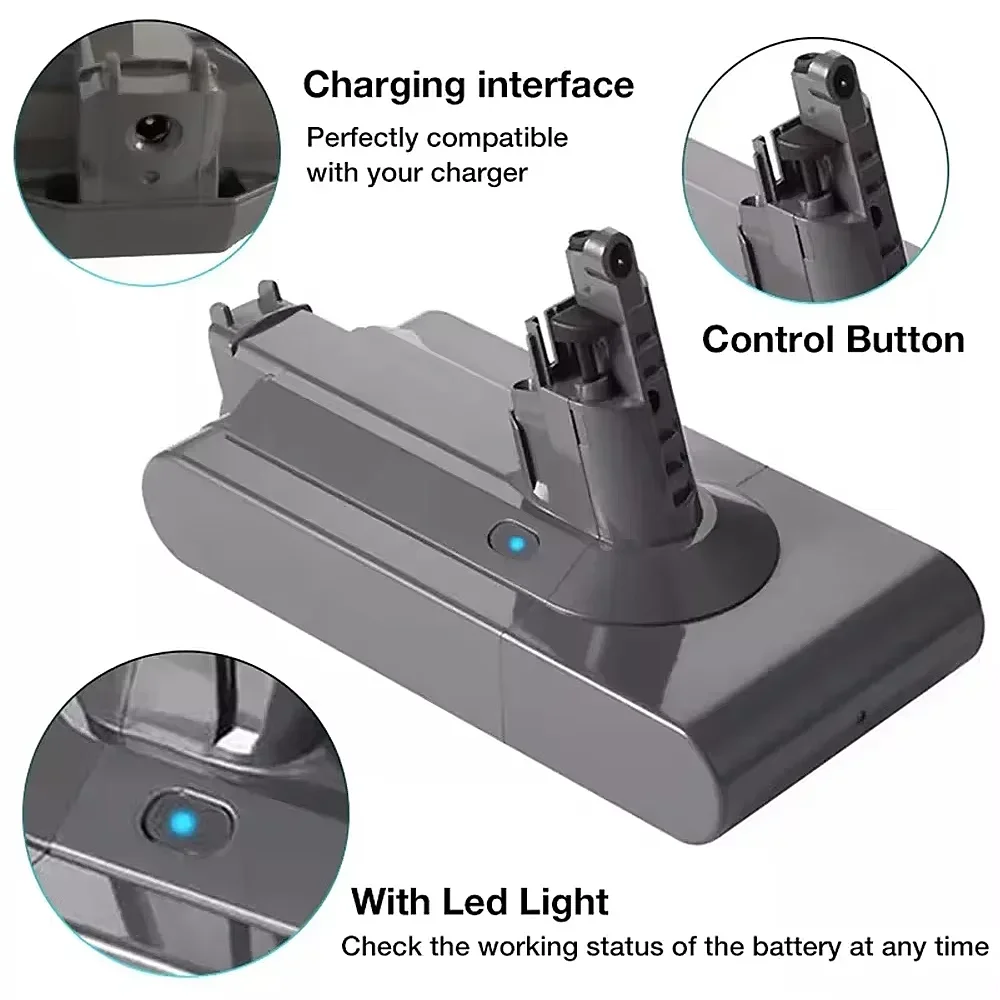 Baterai Li-ion 25.2V 10000mAh untuk pembersih vakum Dyson SV15 lembut SV15 V11 Absolute ekstra V11 Absolute V11 970145-02