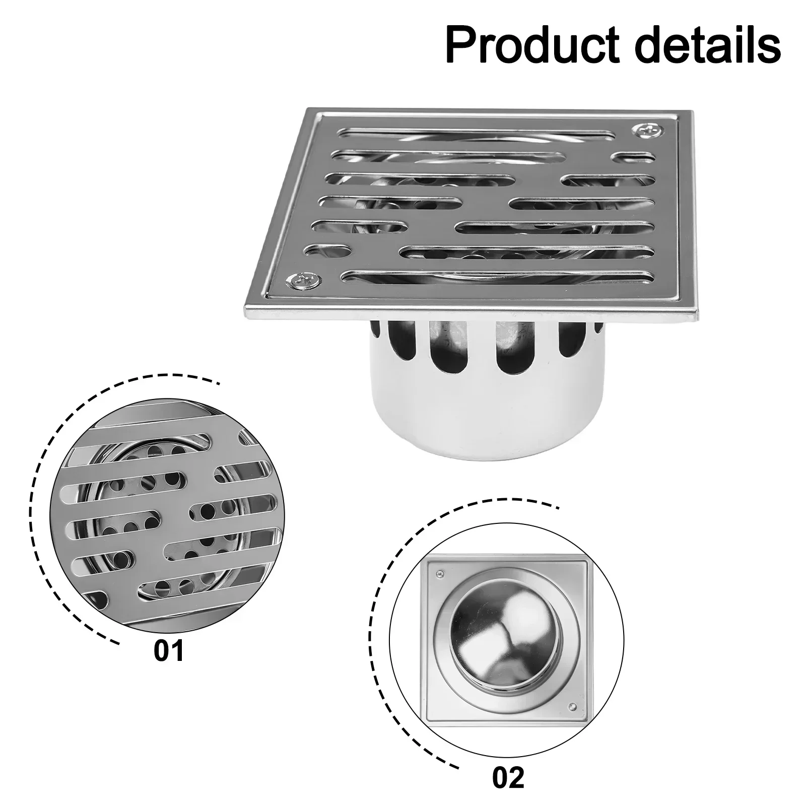 Filtration Shower Drain Kitchen Drainage 150*150mm Outdoor Yard Drain Versatile Applications Effective Filtration