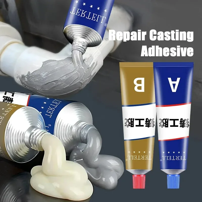 Cola para Reparo Automotivo de Secagem Rápida AB, Adesivo de Metal para União de Ferro com Resistência ao Calor, Solda a Frio, Agente Adesivo para Reparo de Metal, Cola Caster