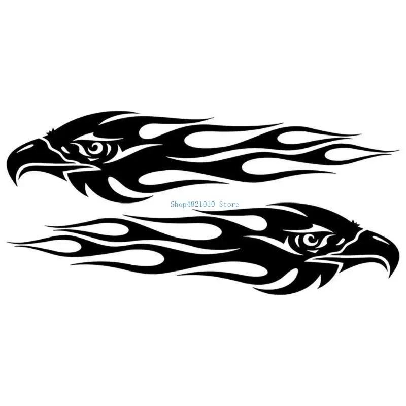

T3LF Set of Flame Decal Sticker on Motorcycle Auto Body Styling Label DIY