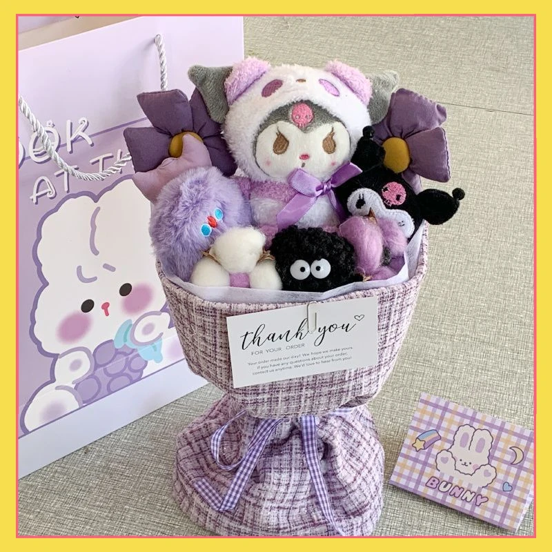 

Mingchuang Youpin Birthday Gift Girl Kuromi Doll Bouquet Doll Plush Cute Gift for Best Friend Practical Valentines Day Toy Gifts