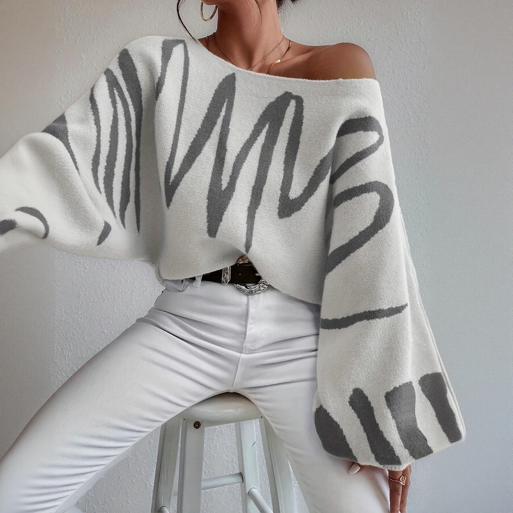 

Business Commute Style Women's Long Sleeve round Neck Sweater Fitted Design Straight Tube Sleeves No Decoration Required