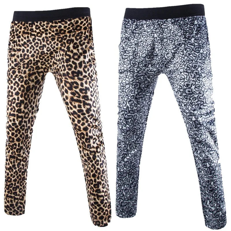 New Men's Sweatpants Leopard Print Sweatpants Trendy Casual Trousers, Foreign Trade Y119B