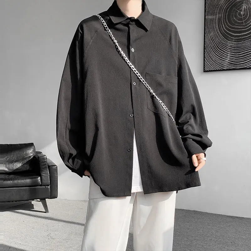 Sunscreen Shirt Men's Long-sleeved 2024 New Ice Silk Cool Summer Shirt for Teenagers Loose Versatile Top Clothes