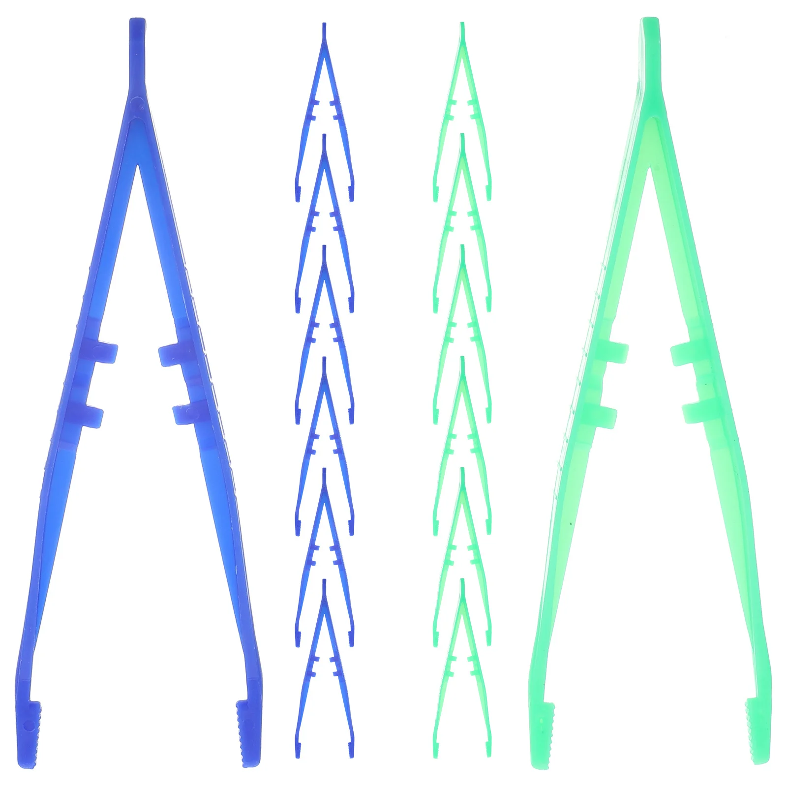 15Pcs Plastic Tweezers for Crafts Bead Handling Sticker Placement First Aid Home Office Hospital Multi Purpose Tool