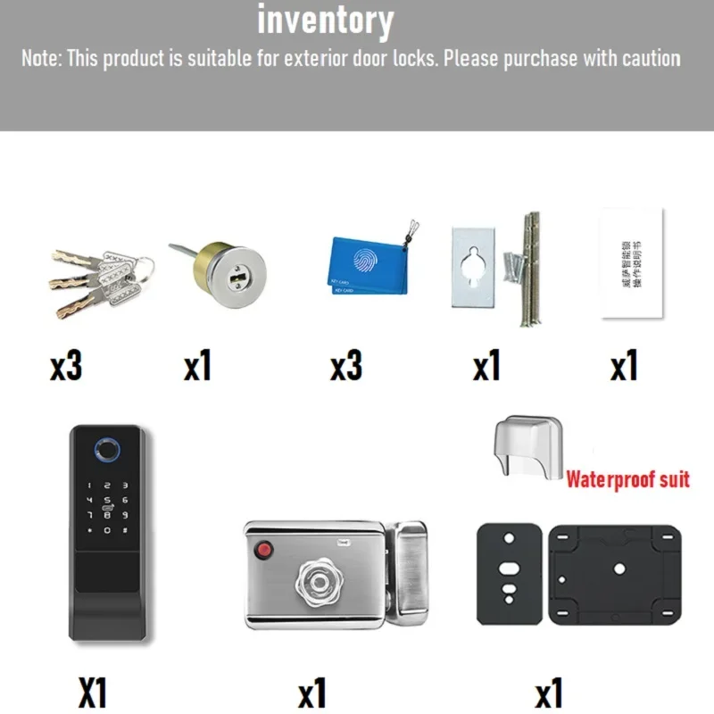 Imagem -06 - Tuya-fingerprint Gate Lock para Jardim Wi-fi Smart Locks Bloqueio à Prova Dágua Fechadura Eletrônica Código Aplicativo Cartão ic Nfc Desbloqueio Remoto