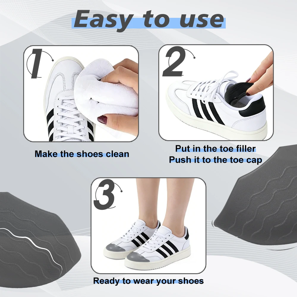 Weiche Zeheneinlagen für Damen und Herren, Schuhgrößenreduzierer, Polsterkissen, Schuhfüller für lose Schuhe, High Heels, Sneakers, Komfort-Fußpflege – Detail 4