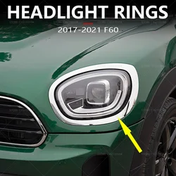 for 2017-2021 F60 BMW Mini Cooper Countryman Chrome Headlight Trims Cover Rings 51137388117 51137388118 51138739351 51138739352