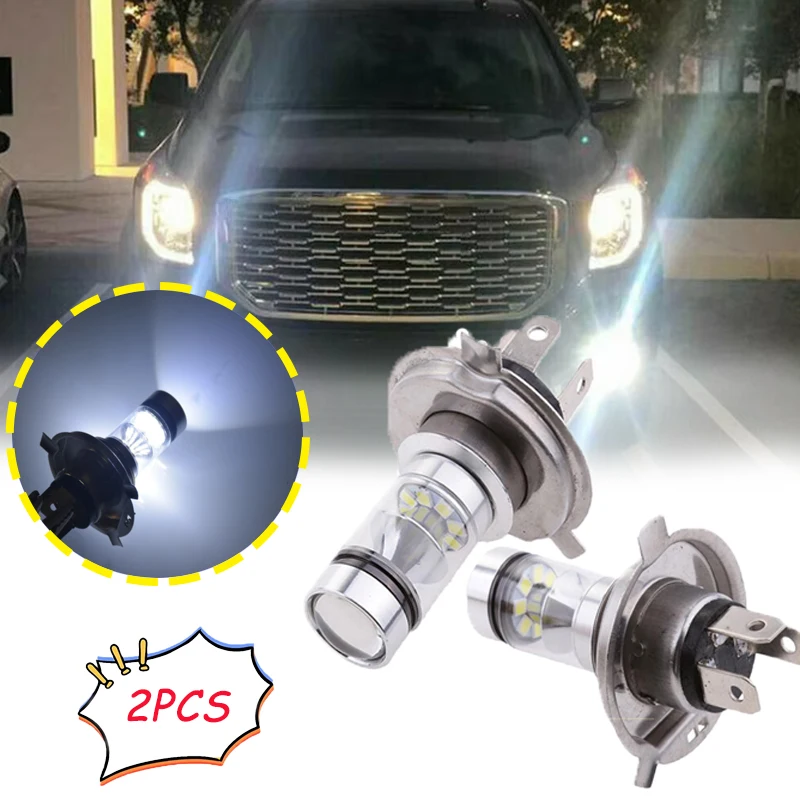 2Pcs H4 H7 High Power Fog Light Automotive LED Bulb Metal Shell High Thermal Conductivity Durable 100W Car  Accessories