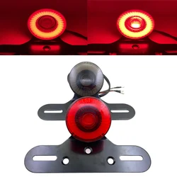 1PC Round LED Motorcycle Running Stop Rear Light UTV Dirt Bike Universal Brake Warning Lamp For Harley Cafe Racer Choppers Honda