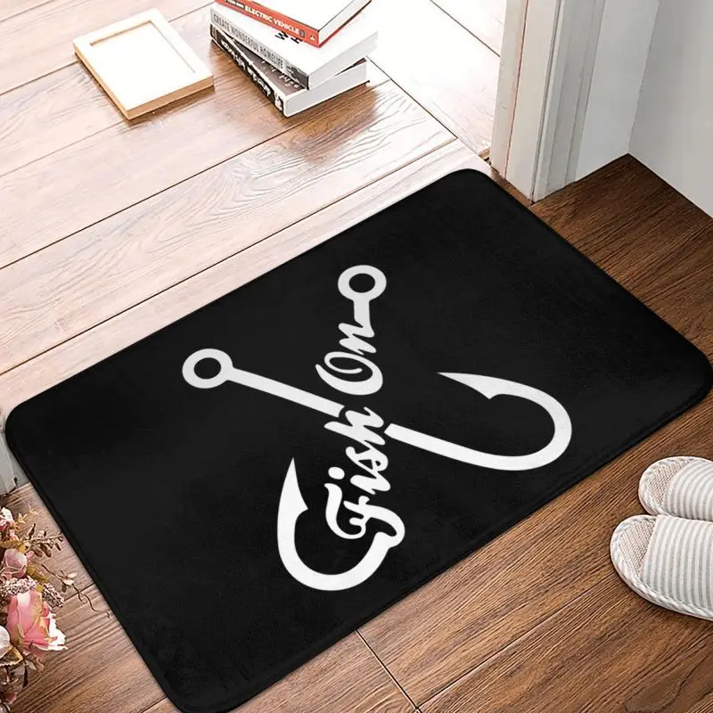 Personalized Funny Fishing Fish On Doormat Mat Anti-Slip Bathroom Kitchen Balcony Rug Carpet 40*60cm