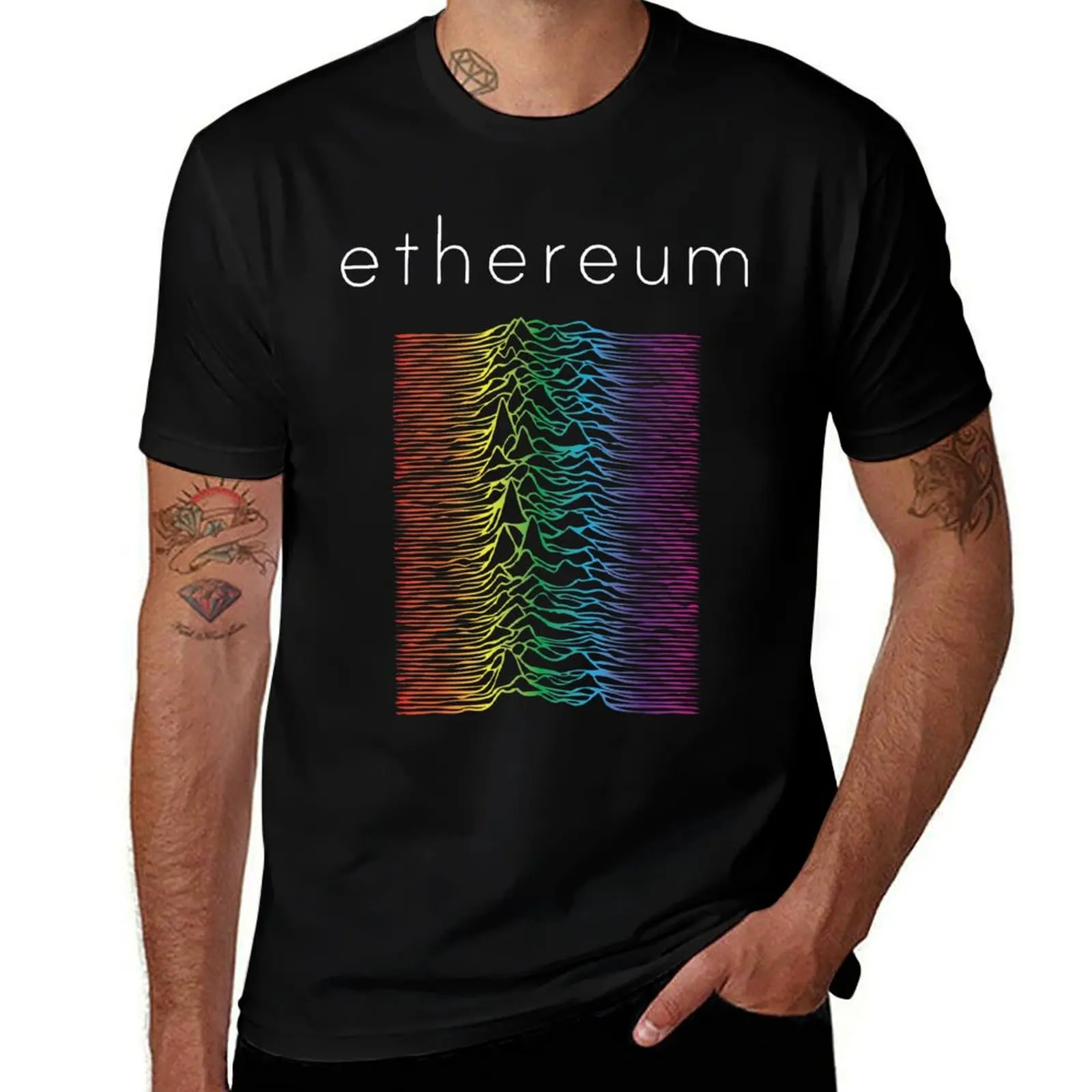 T-shirt Ethereum Rainbow en coton doux anti-rétrécissement
