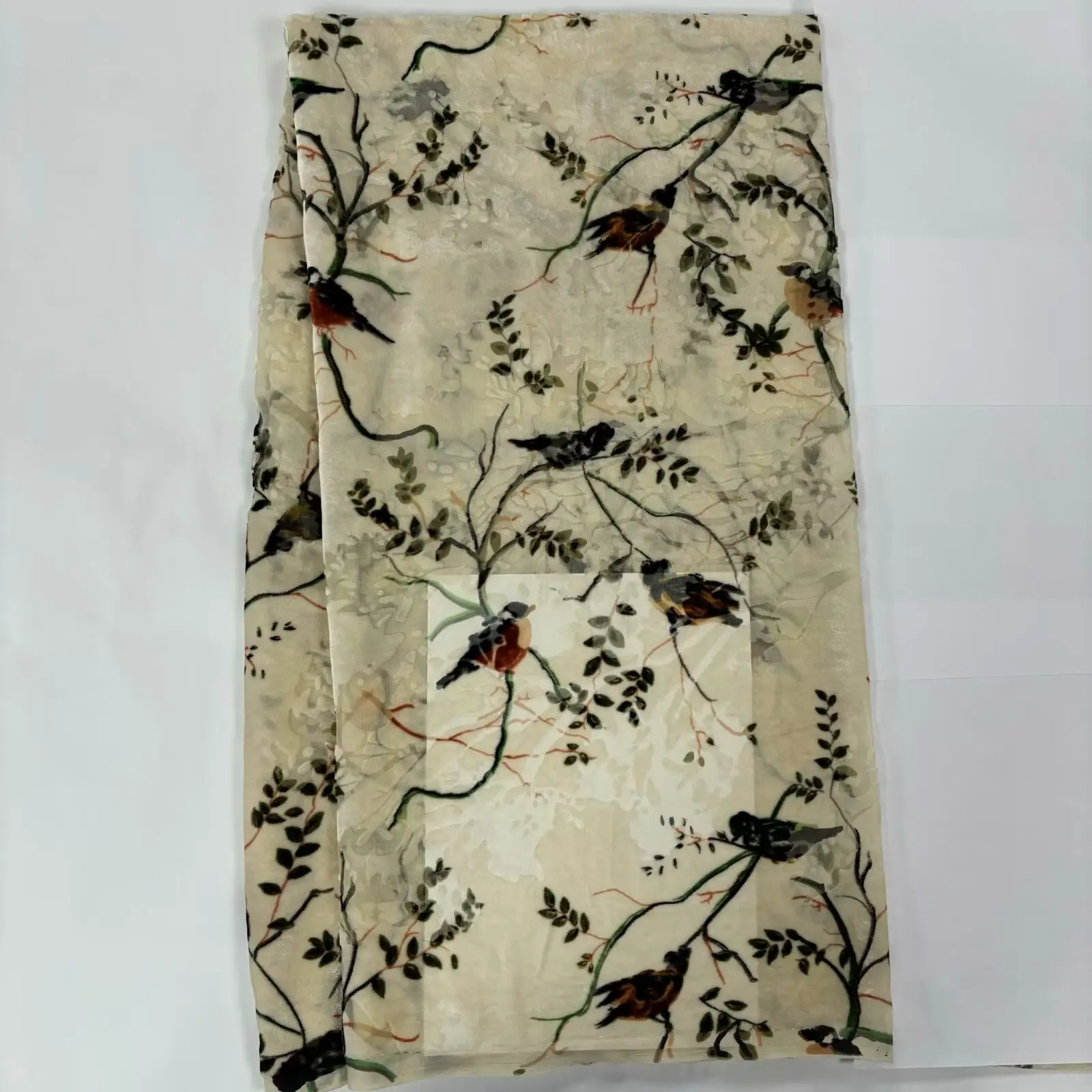 2023 Latest Design High Quality Embroidery Pprinted Velvet Silk Fabric Sewing Textile Material 5 Yards.LX3.12