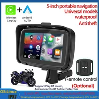 5 Inch IPS LCD Display Android Portable Motorcycle IPX7 Waterproof Monitor For Wireless Apple Carplay/Android AUTO GPS Moto