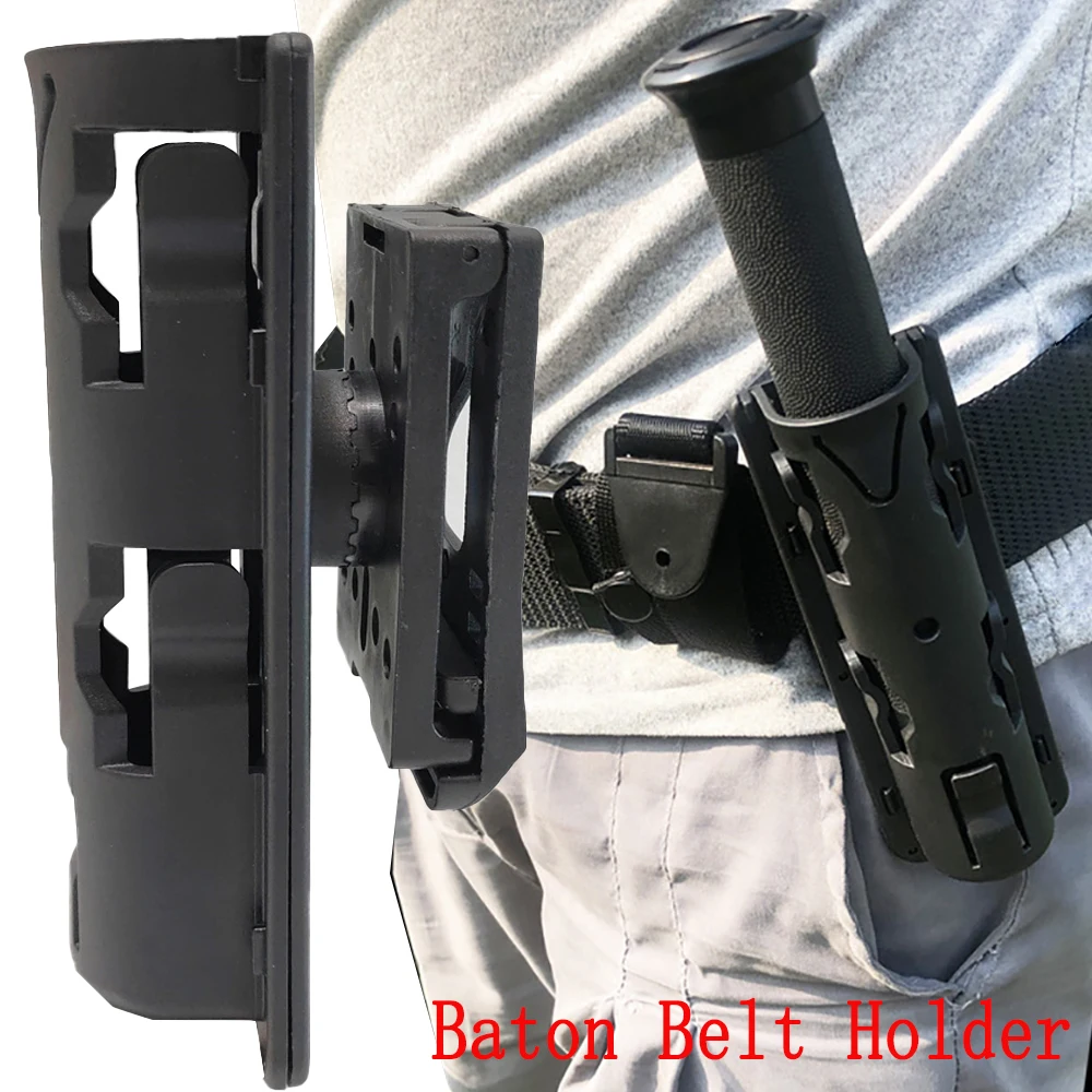 Tactical Plastic 360 Degree Rotation Baton Case Waist Belt Holder Holster for Hunting Safety Defense Survial Equipment EDC Tool