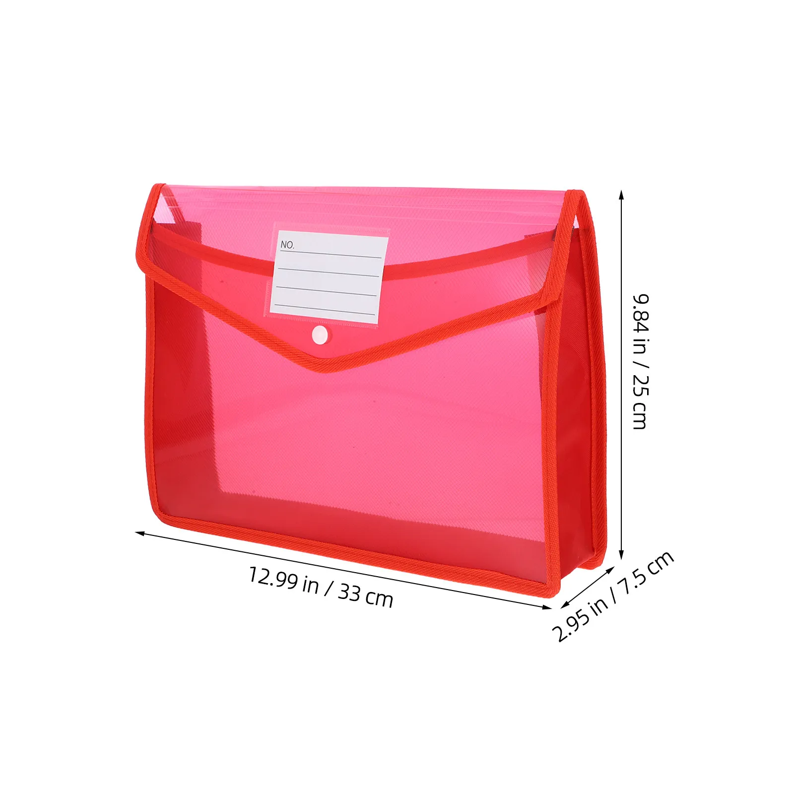 6Pcs A4 Plastic File Envelope Clear Thickened Waterproof Snap Closure Document Folder With Label Pocket For Office_voghion.com